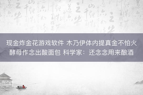 现金炸金花游戏软件 木乃伊体内提真金不怕火酵母作念出酸面包 科学家：还念念用来酿酒