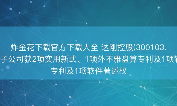 炸金花下载官方下载大全 达刚控股(300103.SZ)：控股子公司获2项实用新式、1项外不雅盘算专利及1项软件著述权