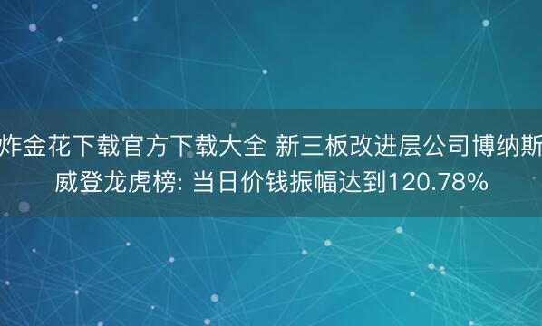 炸金花下载官方下载大全 新三板改进层公司博纳斯威登龙虎榜: 当日价钱振幅达到120.78%