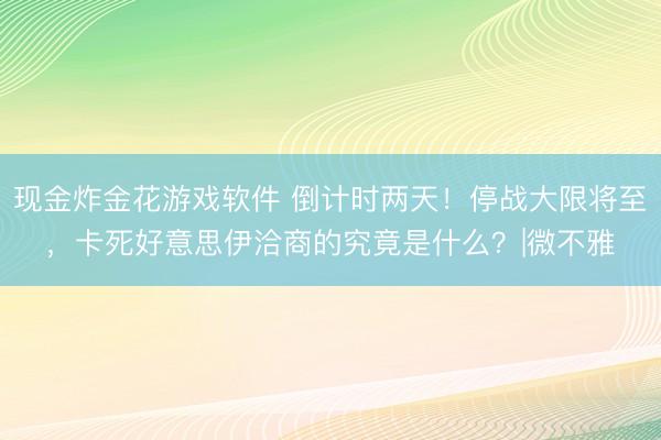 现金炸金花游戏软件 倒计时两天！停战大限将至，卡死好意思伊洽商的究竟是什么？|微不雅