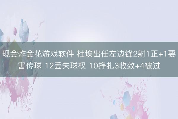 现金炸金花游戏软件 杜埃出任左边锋2射1正+1要害传球 12丢失球权 10挣扎3收效+4被过